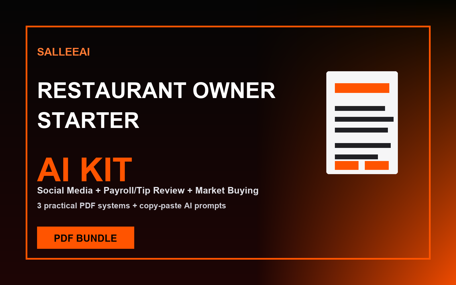Restaurant Owner Starter AI Kit cover